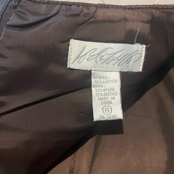 Lord & Taylor Dark Brown Short Leather Skirt - Picture 7 of 7